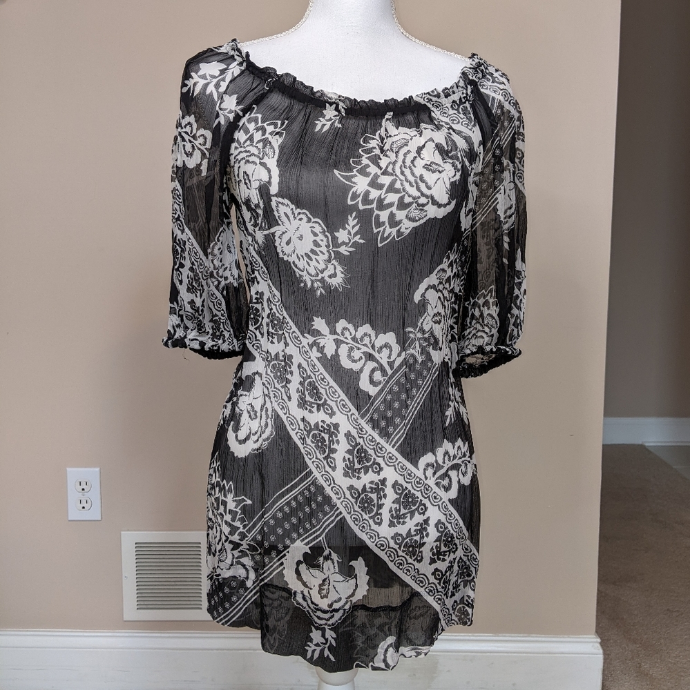 White House Black Market Sheer Top SMALL